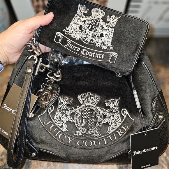 Juicy Couture Black Crossbody Bag with Silver Accents display picture 2